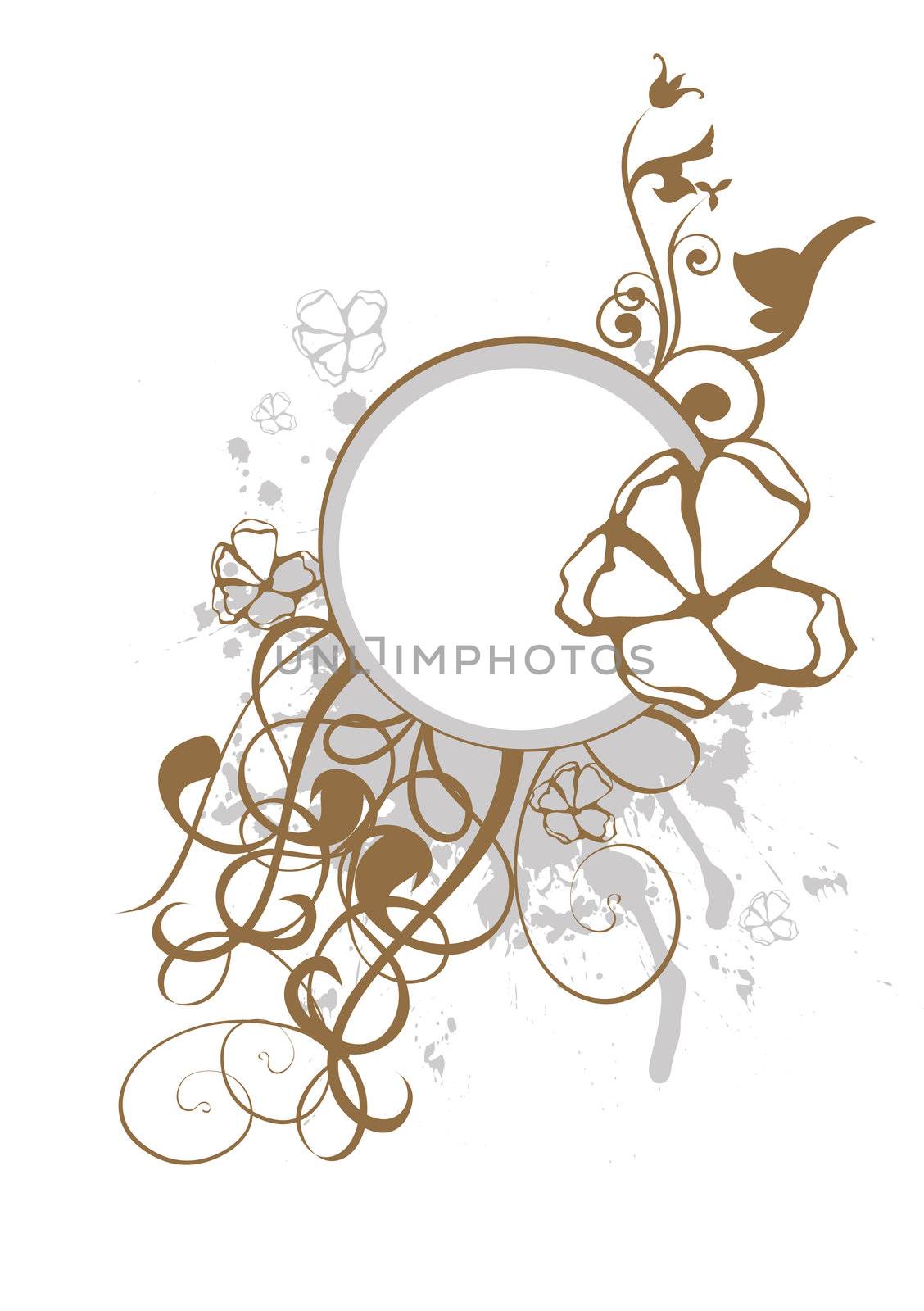vector with grunge and art elements isolated on white background