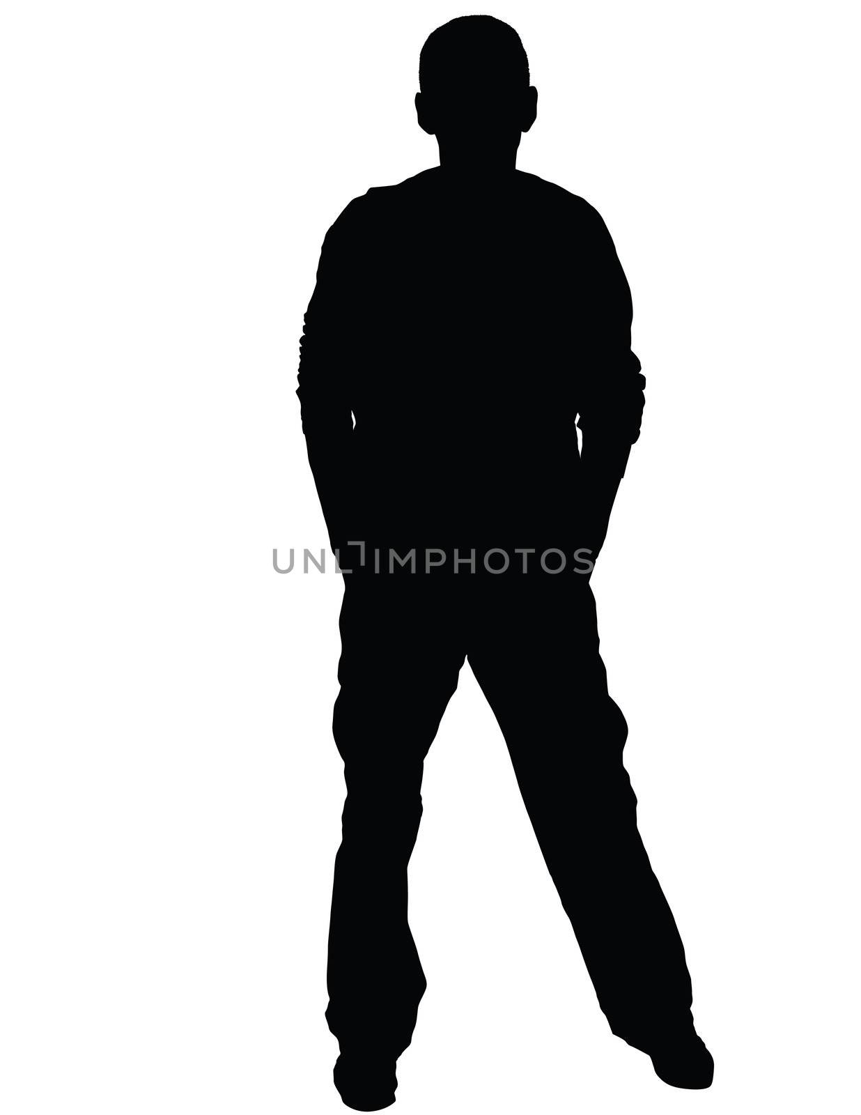 young man isolated on the white background