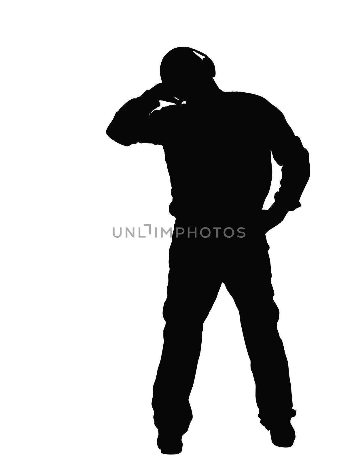 young man isolated on the white background