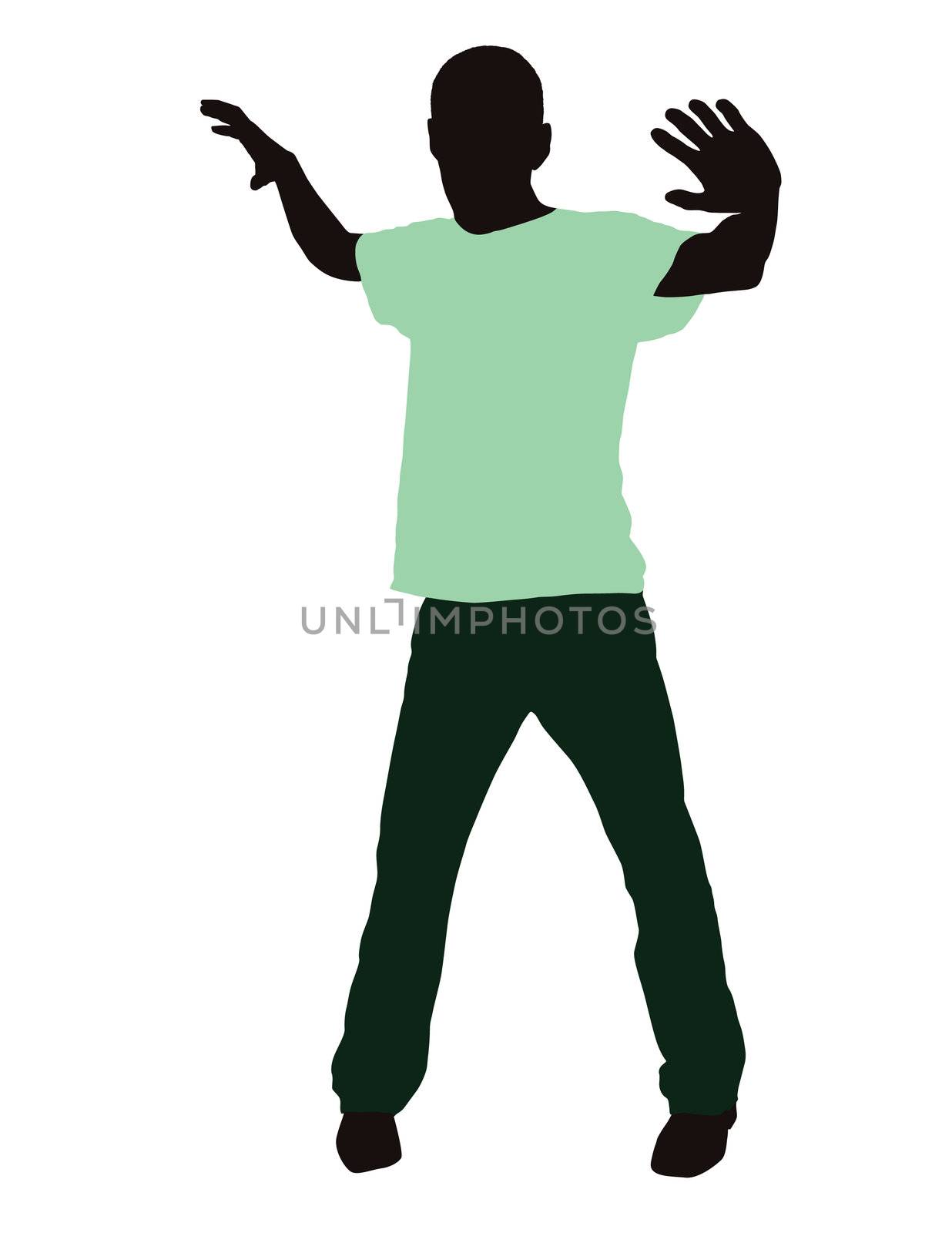 young man isolated on the white background