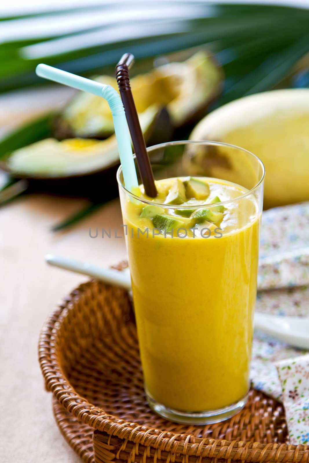 Fresh Avocado with Mango smoothie