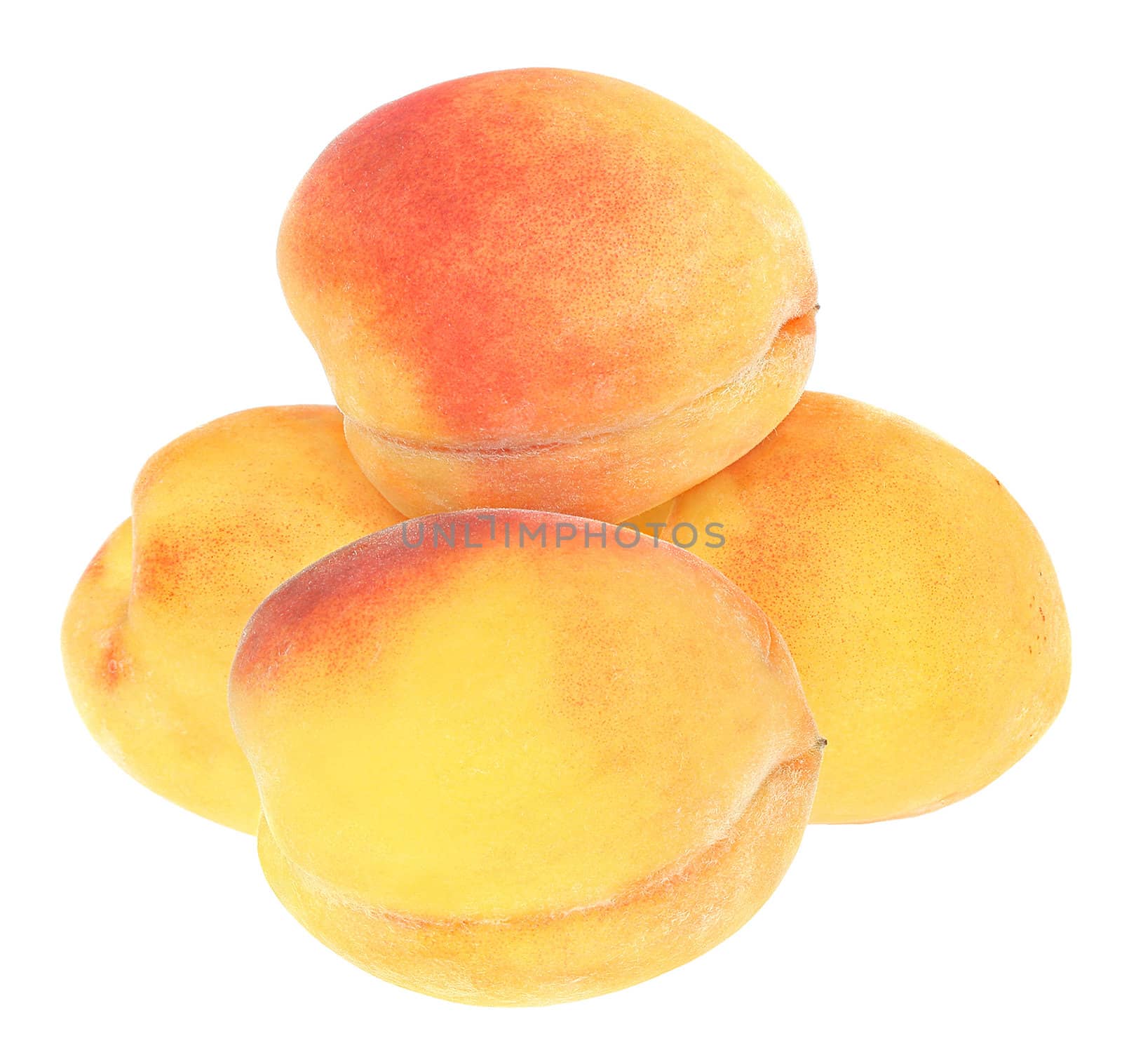 The Peaches on white background.