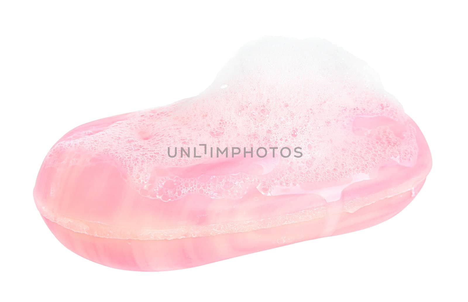 Wet soap on a white background.