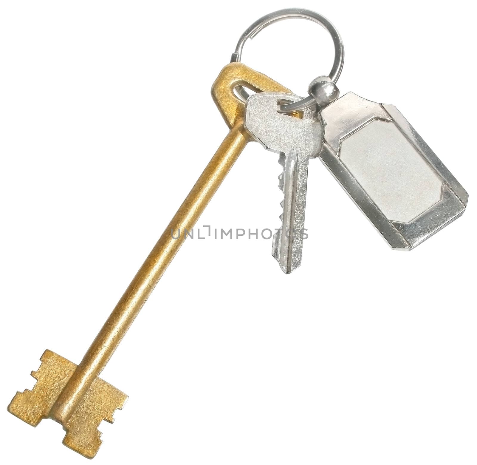 Two keys on a white background