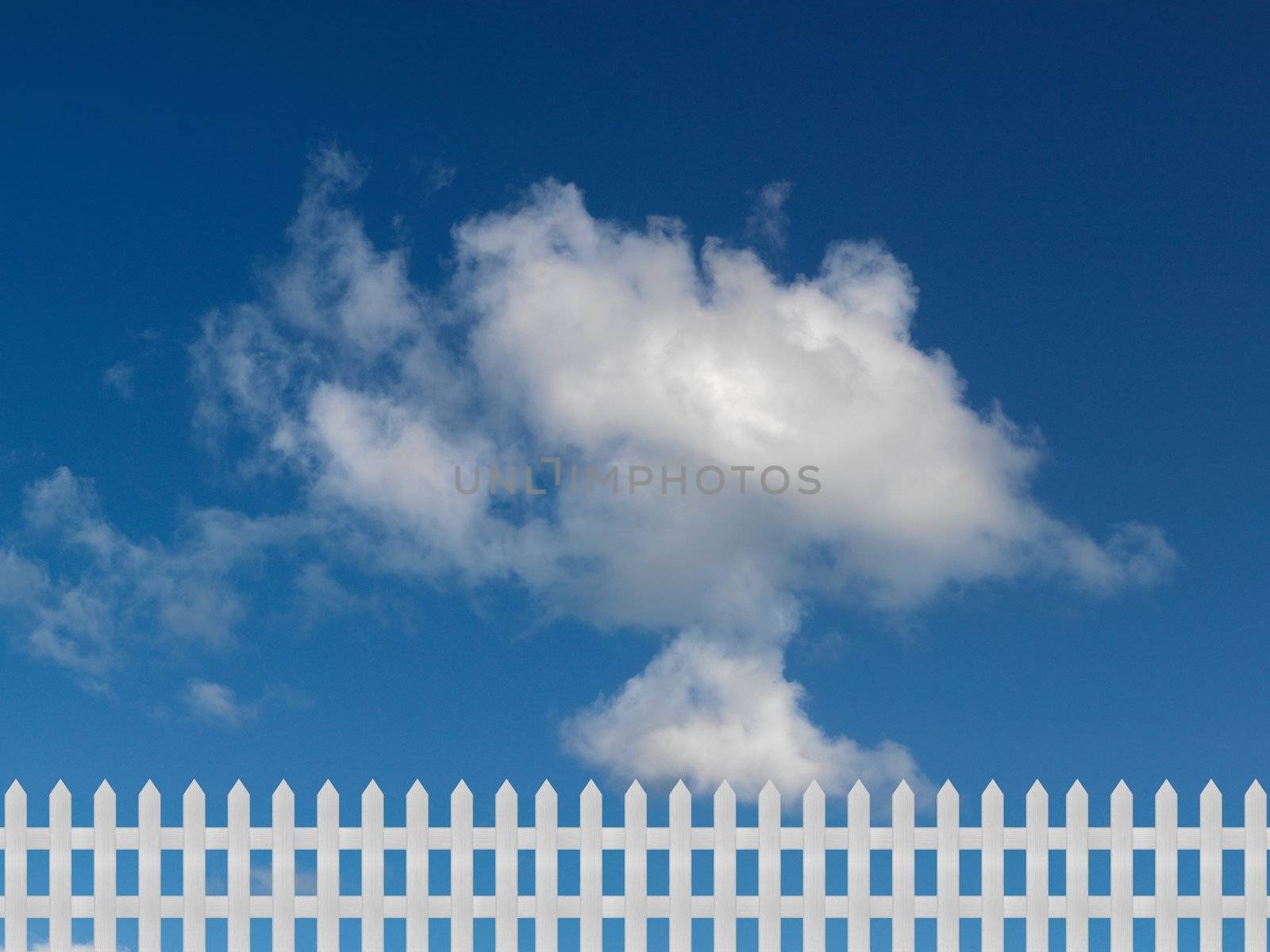 A close up shot of a wooden picket fence