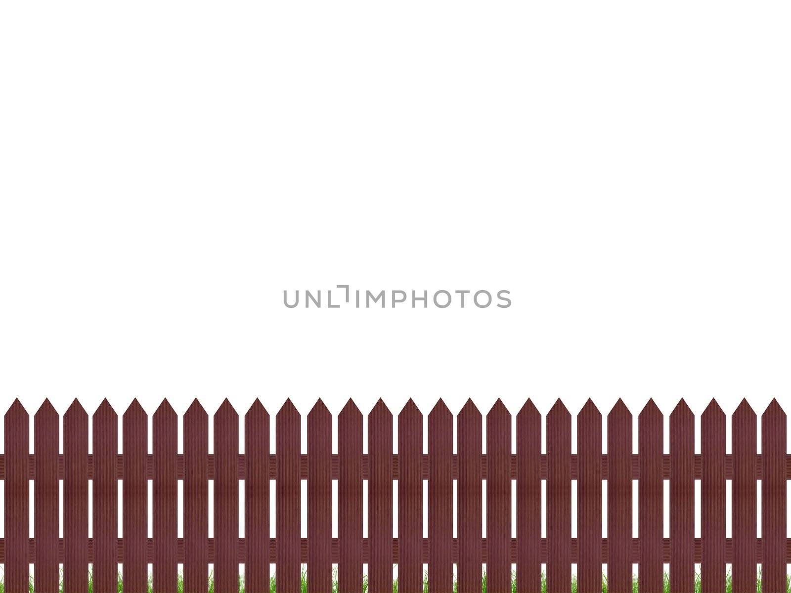 A close up shot of a wooden picket fence