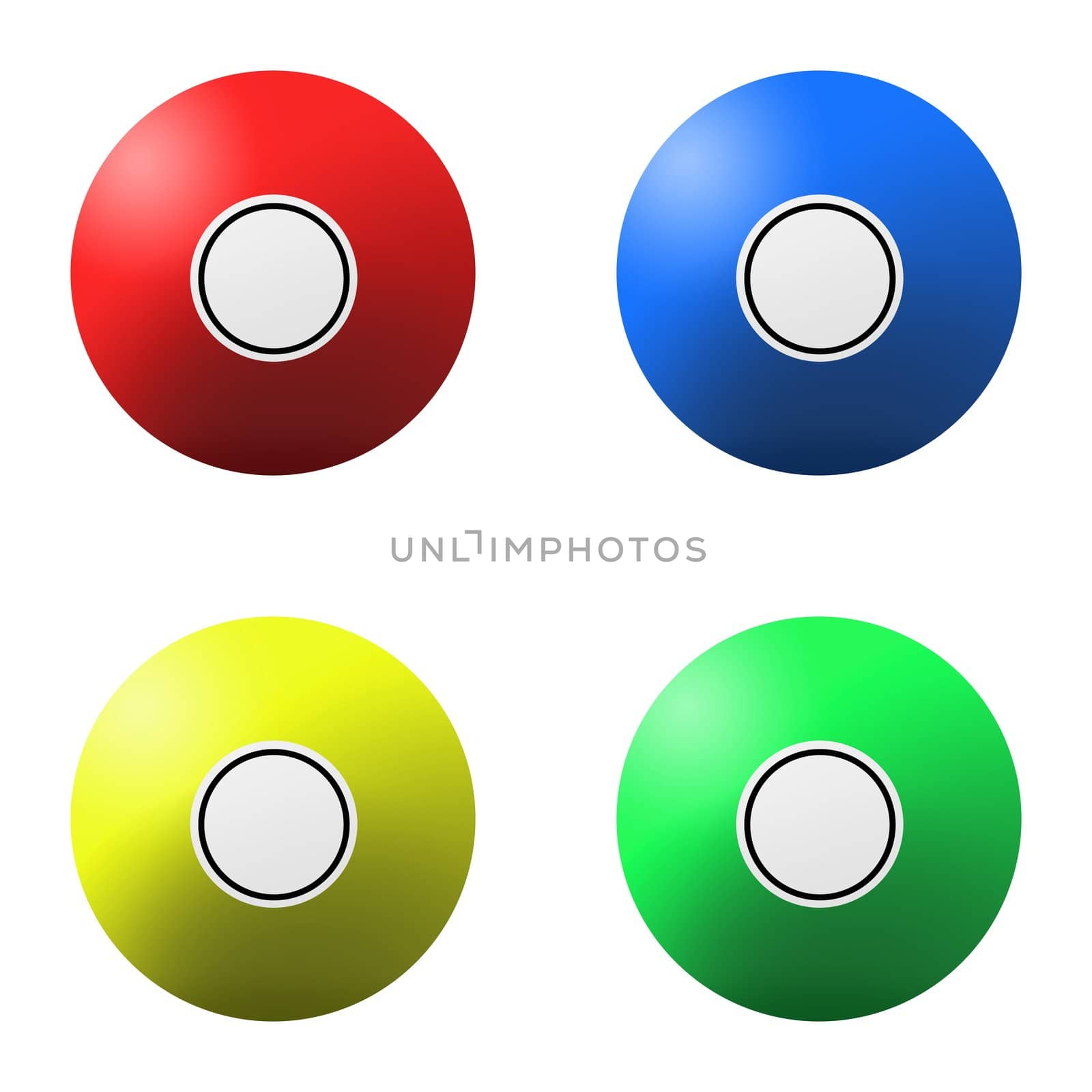 Lotto balls isolated against a white background