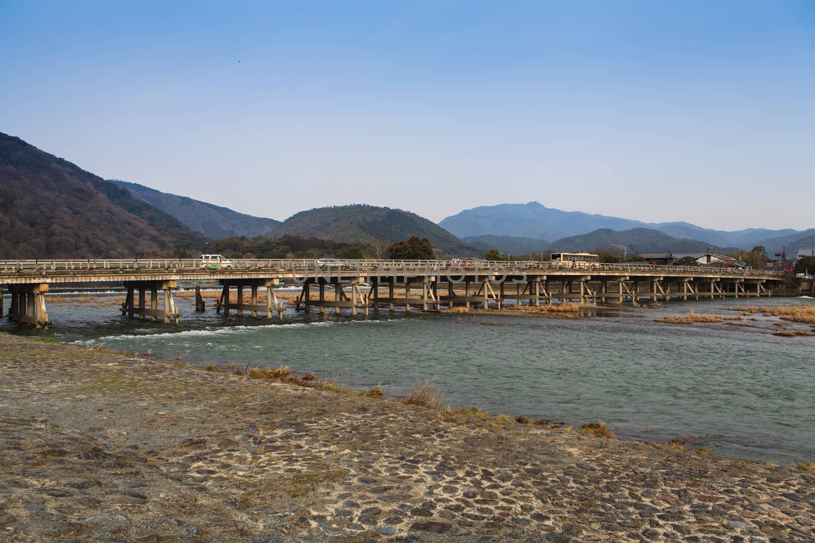 Arashiyama famous bridge, Kyoto, Japan