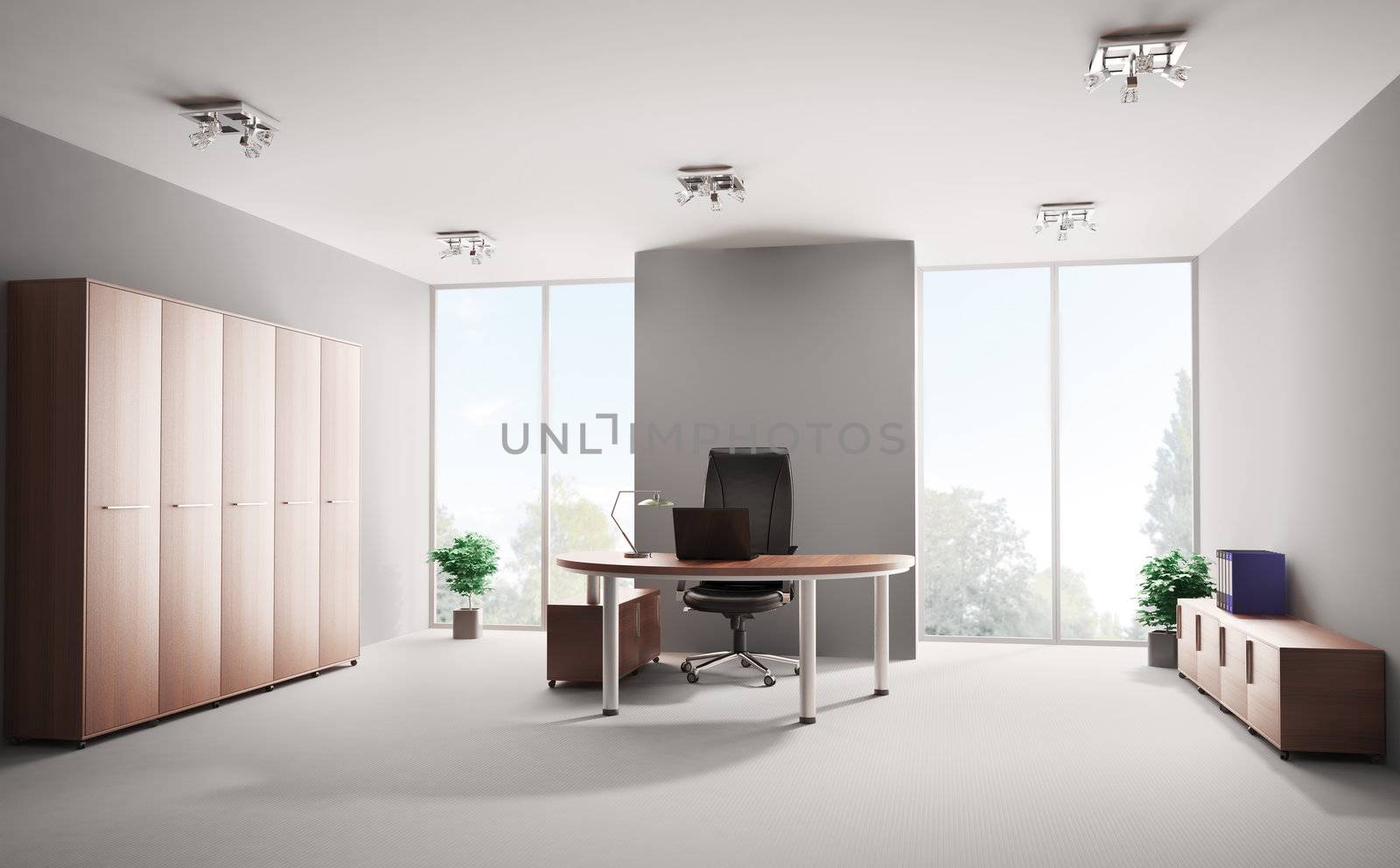 Modern office interior 3d by scovad