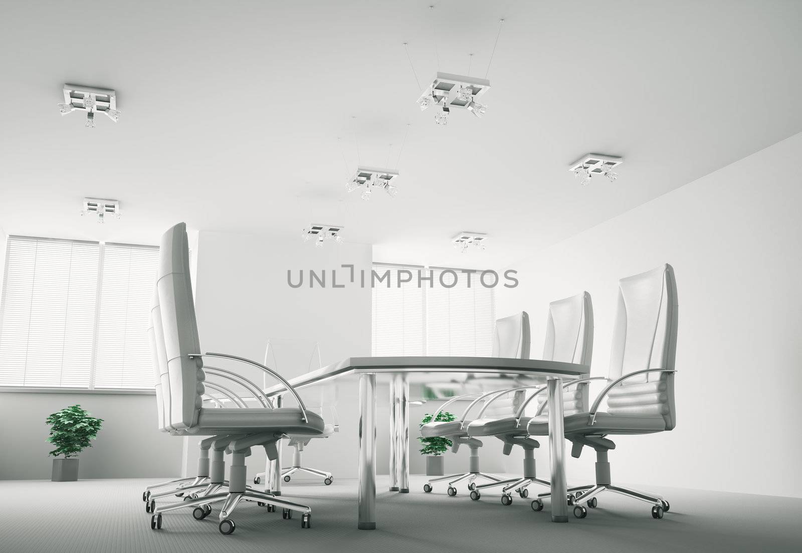 White conference room interior 3d by scovad