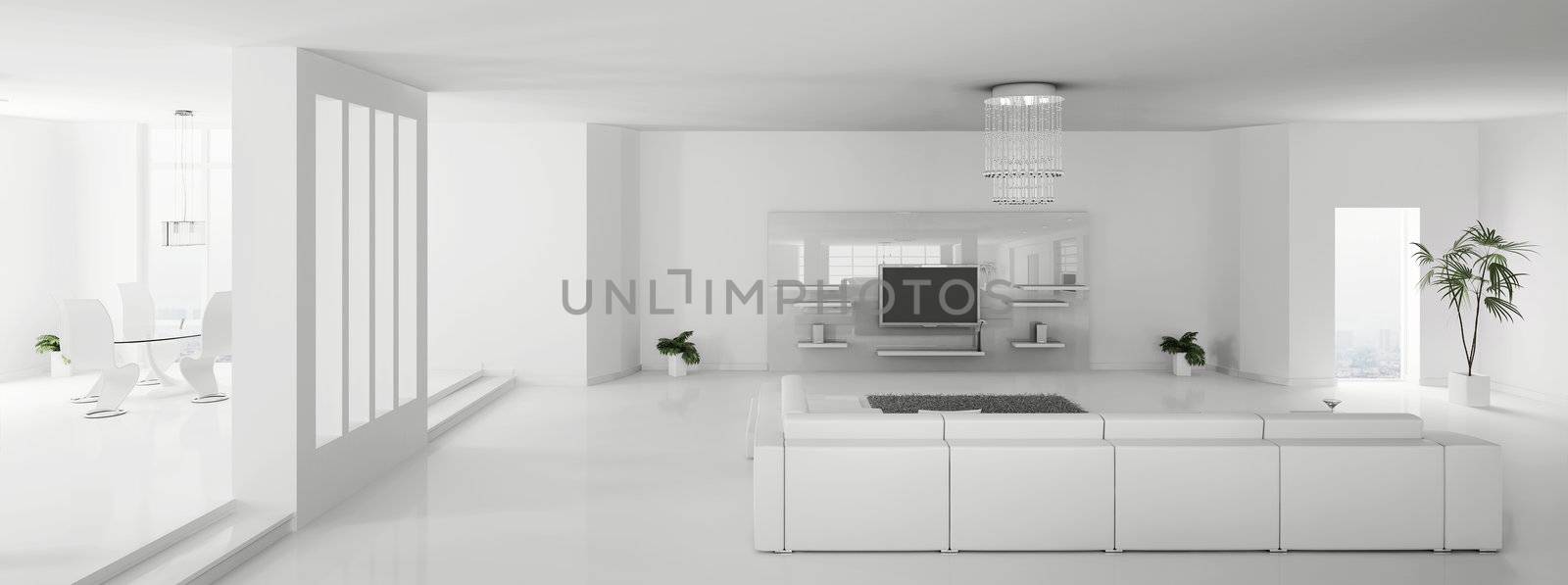 White apartment panorama 3d by scovad
