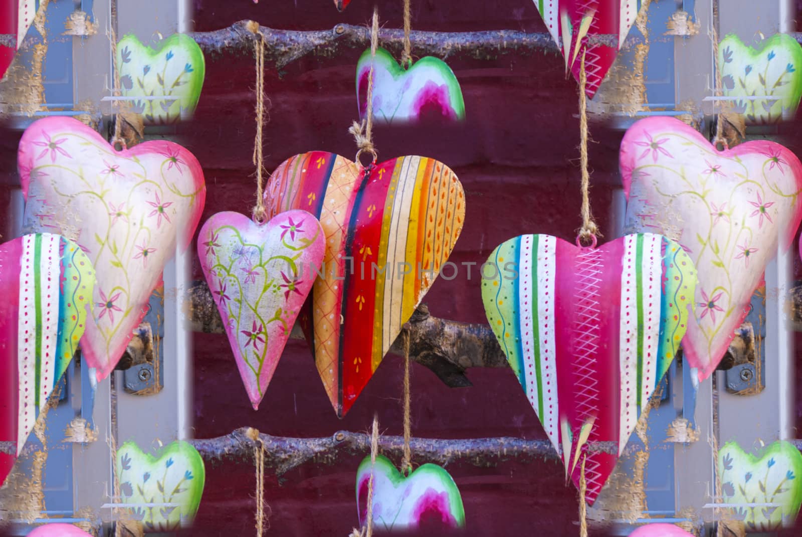 Colorful ceramic heart decoration