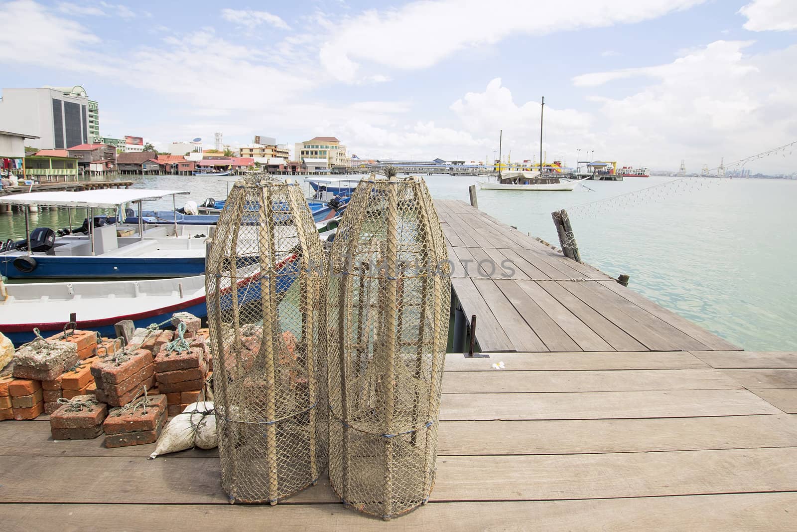 Traditional Bubu Fish Trap on Chew Jetty in Penang Malaysia