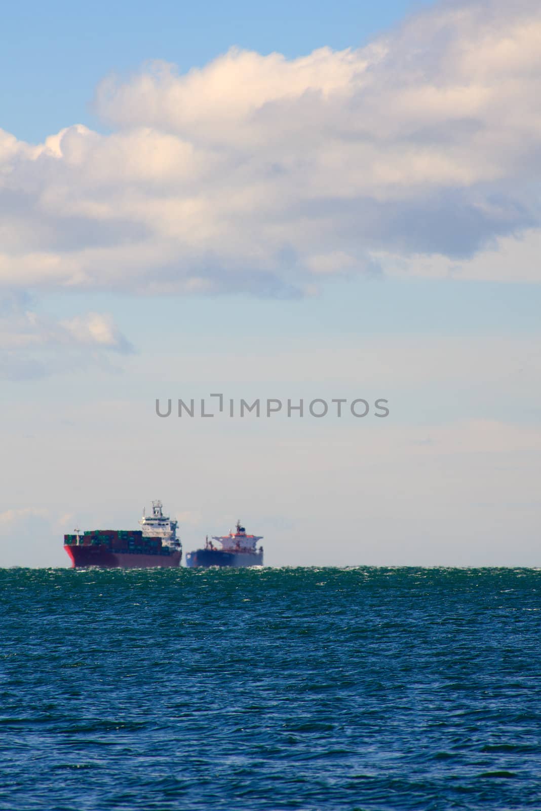 View of Ships in the Trieste sea, Italy