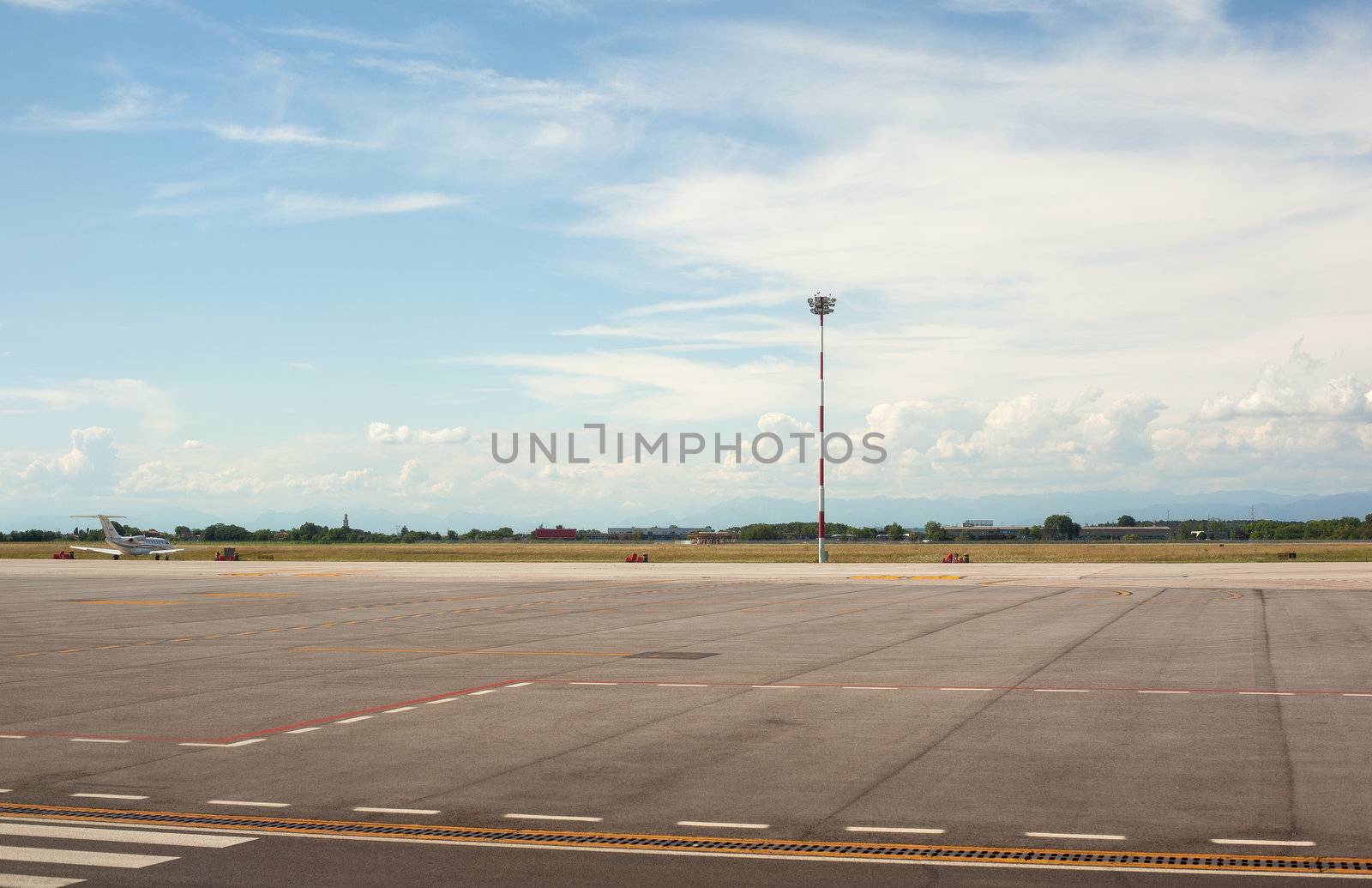 View of Trieste airport in the morning