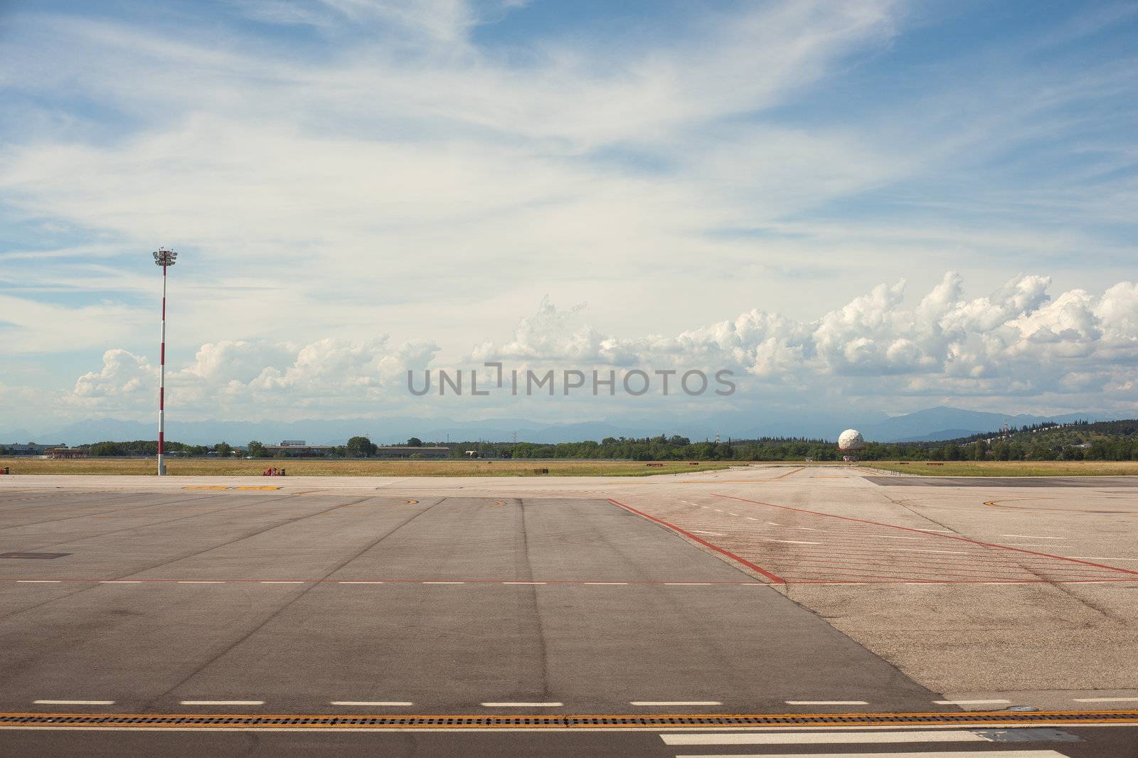 View of Trieste airport in the morning