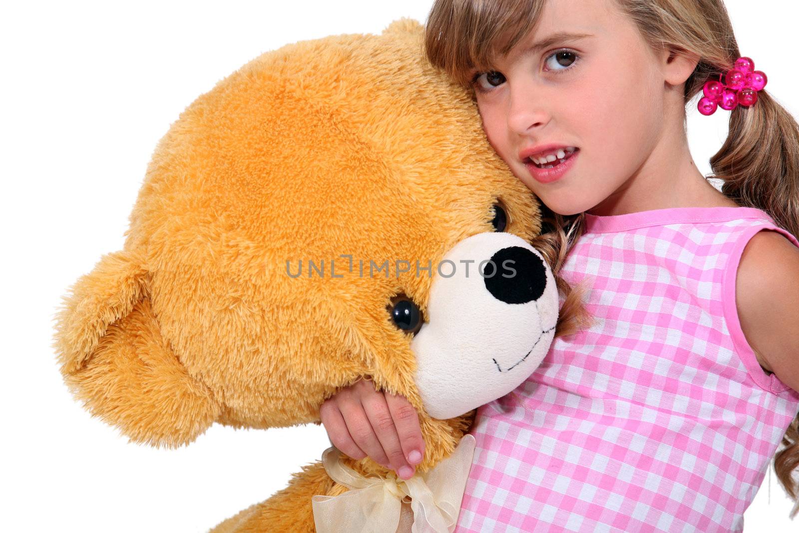 Girl with a teddy bear by phovoir