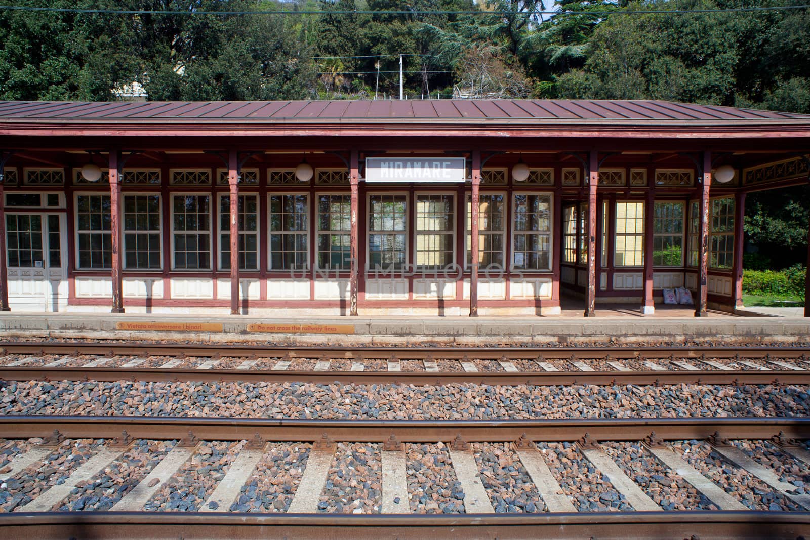 View of ancient Miramare railroad station, Trieste
