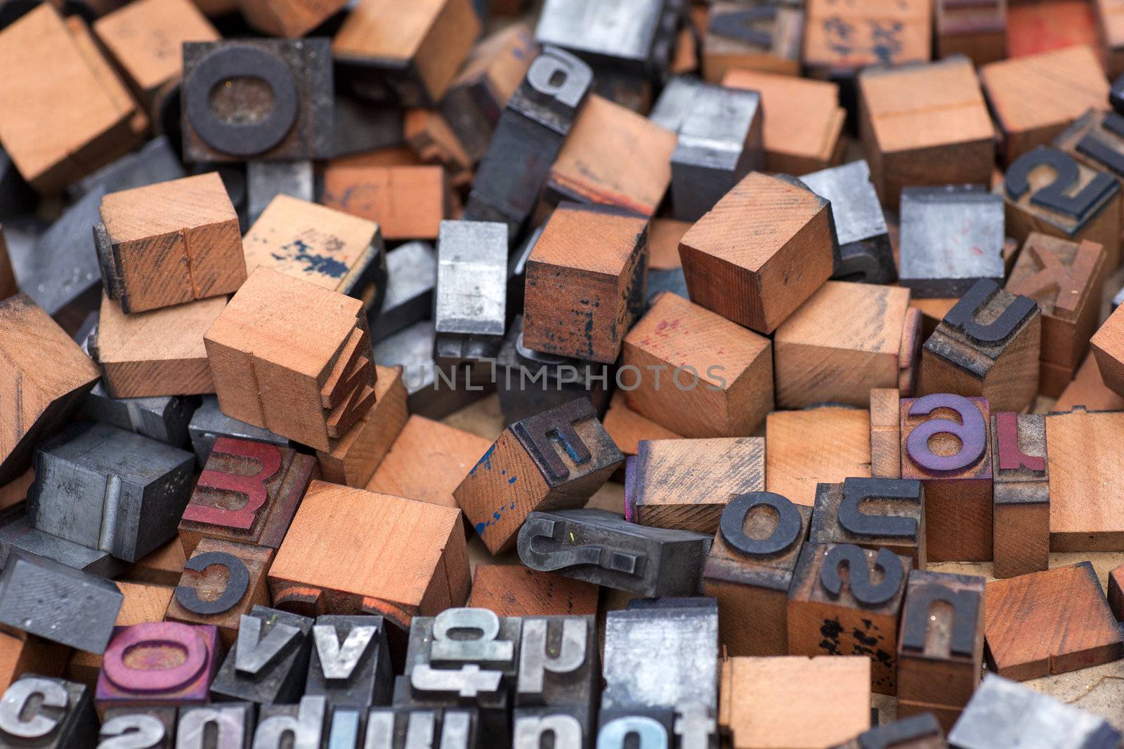 A lot of alphabet stamp, Block letters