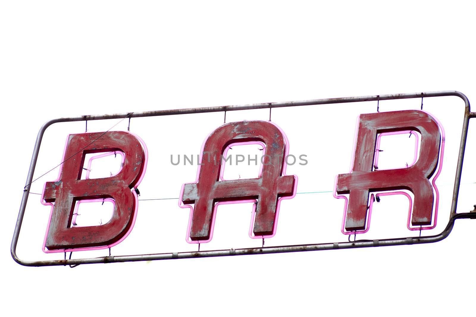Pink public display of an italian bar