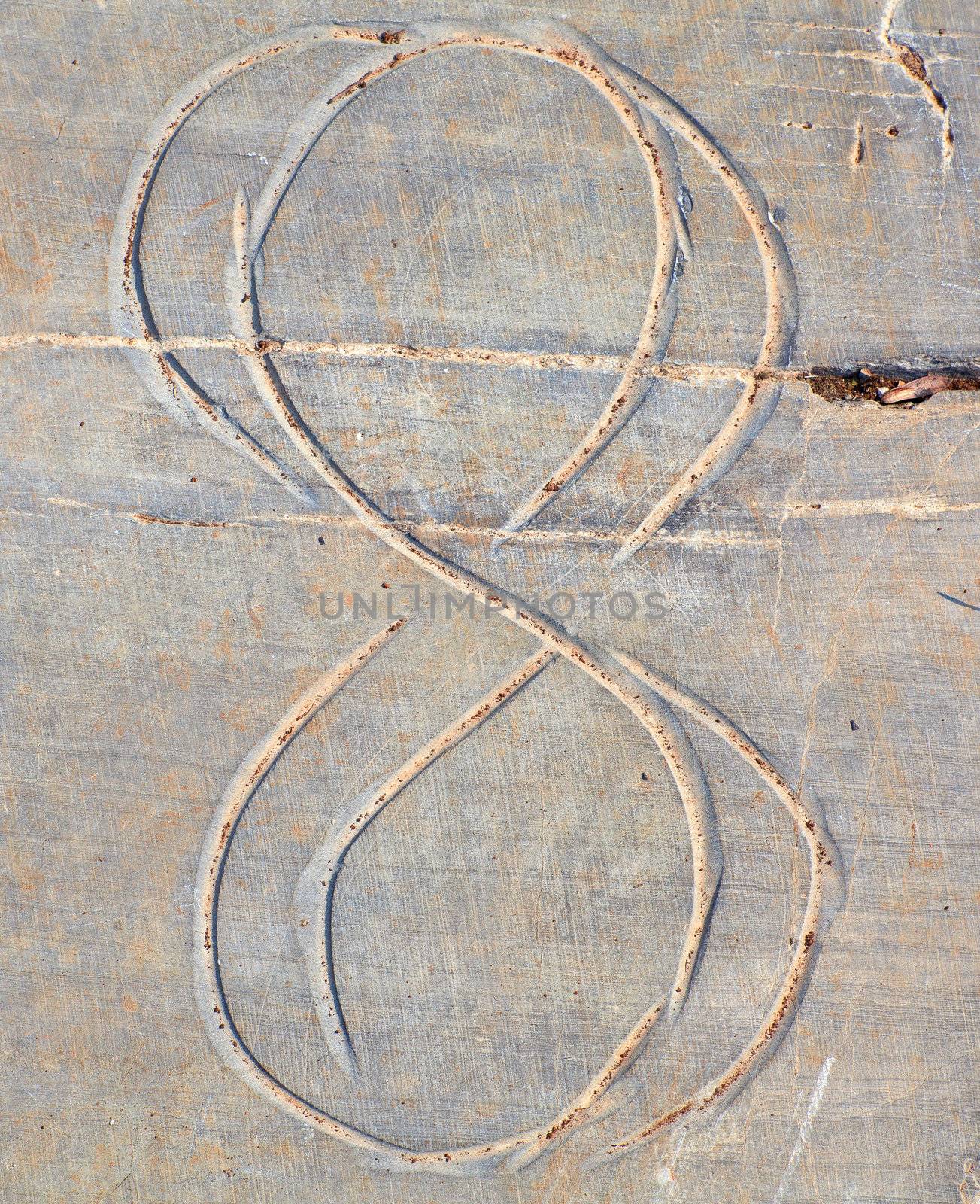 Photo of Numbers eight etched in stone