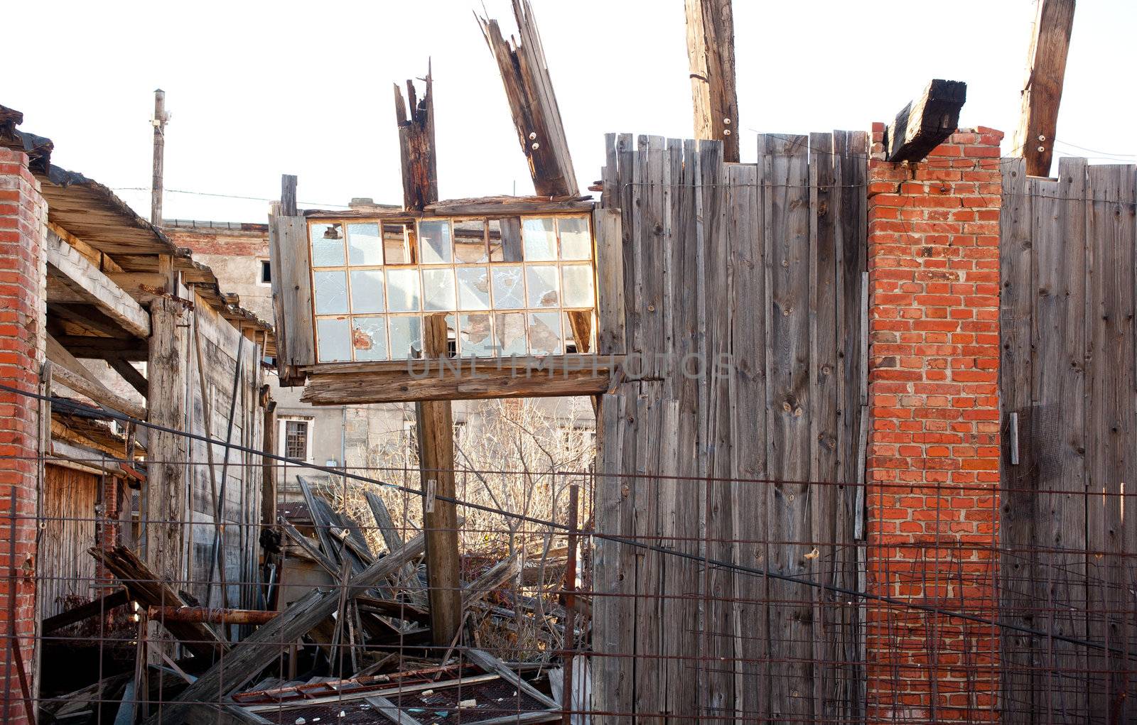 View of demolished building in the old harbour of Trieste