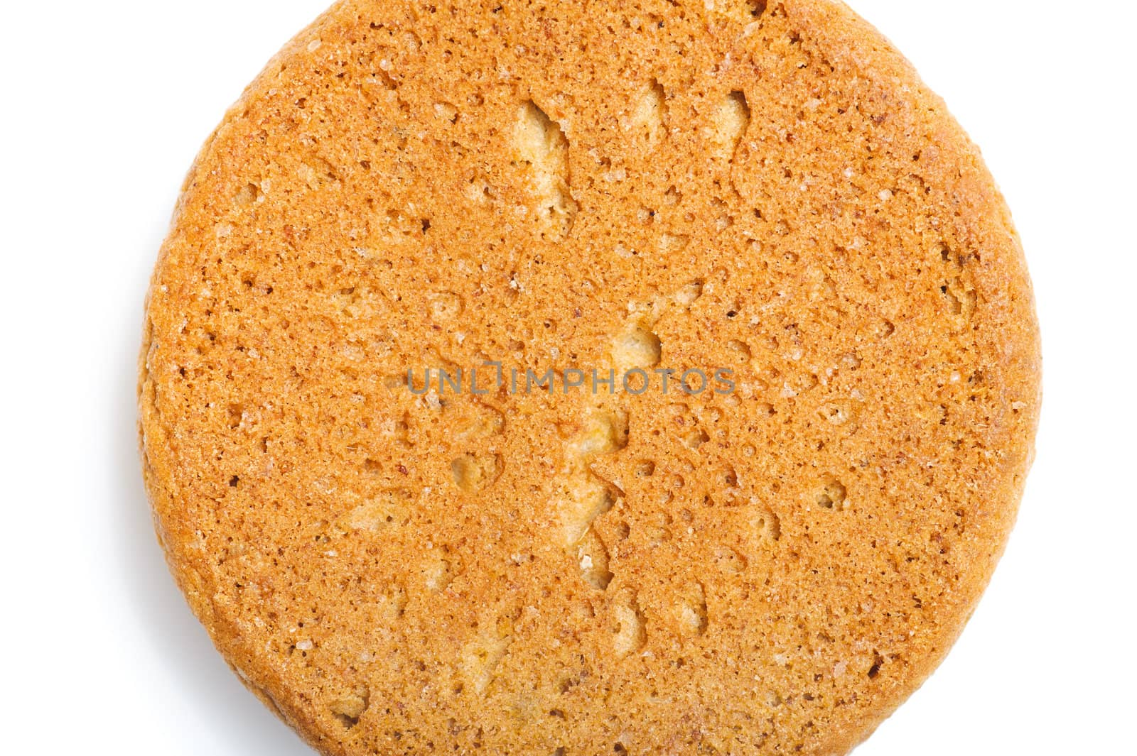 round sweet oatmeal cookie. Macro background and texture