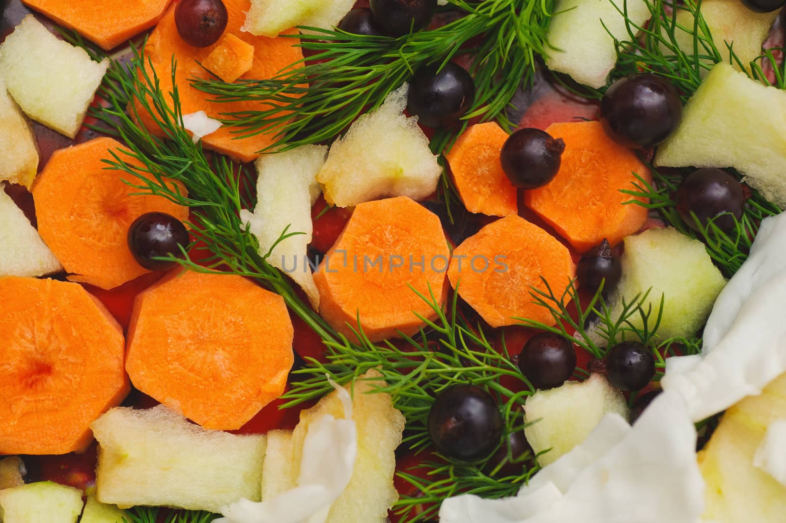 fruits and vegetables mixed food. vegetarian healthy breakfast by docer2000