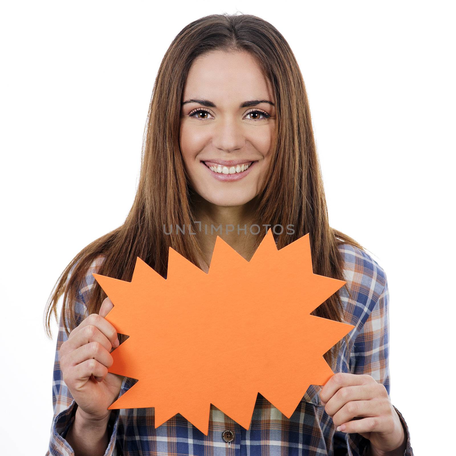 woman holding orange panel by vwalakte