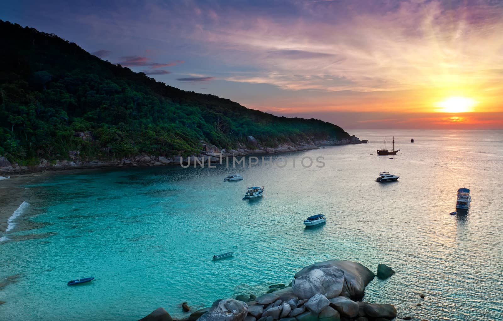 Sunrise over the ocean, Thailand