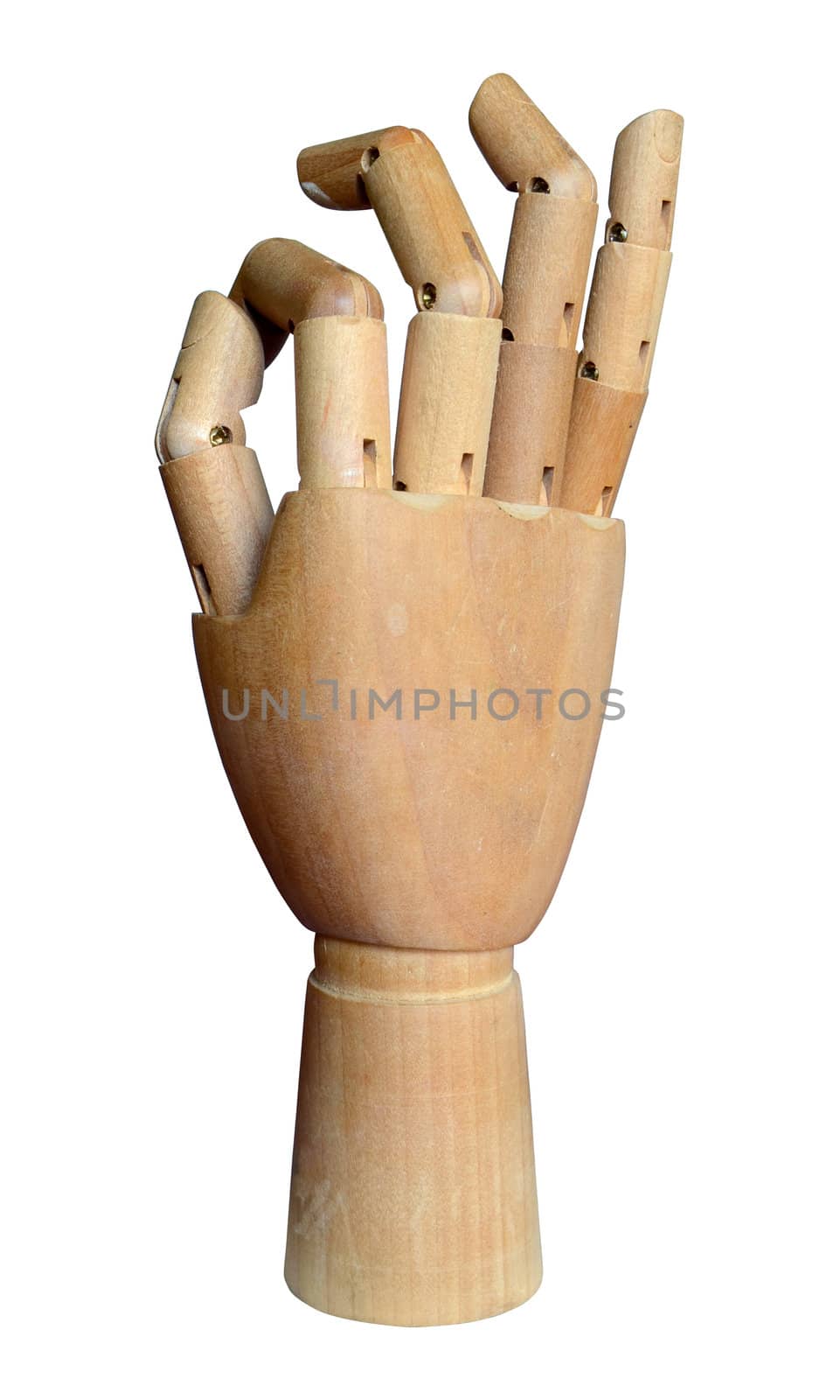 An Isolation Of An Artist's Wooden Jointed Hand Model