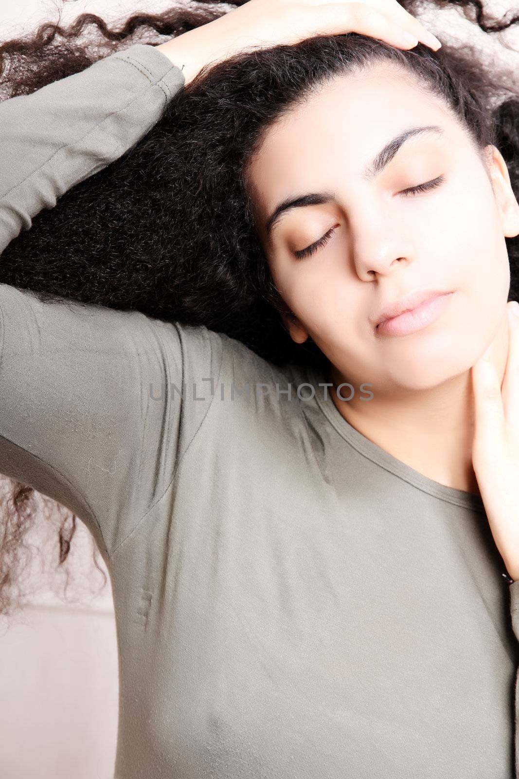 Portrait of a young, latin woman.