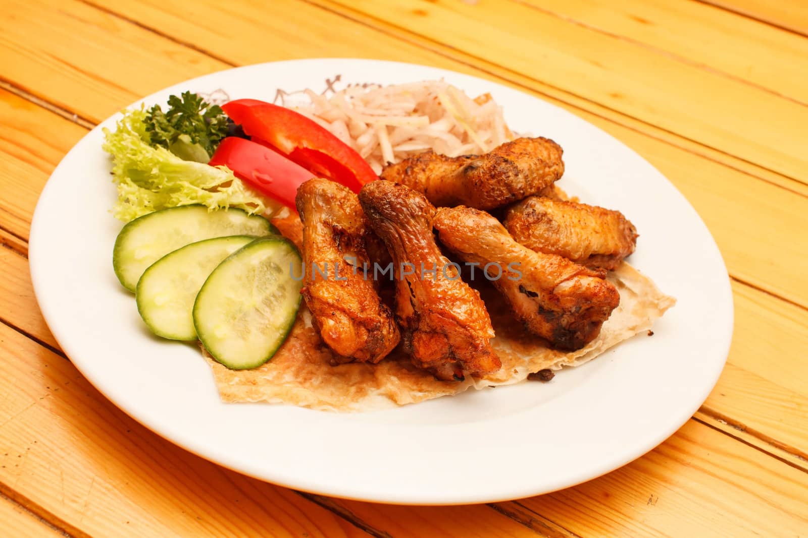 chicken legs with vegetables
