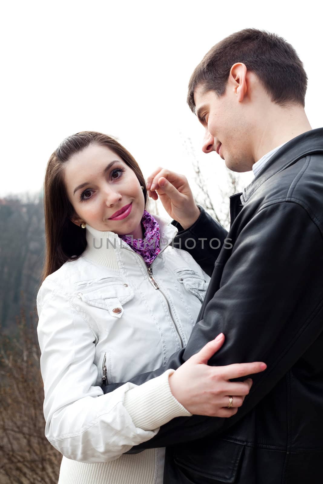 beautiful young love couple in city Prague by jannyjus