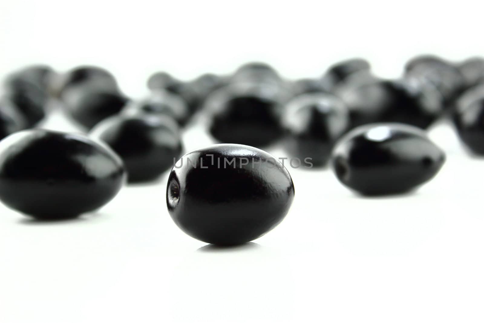 Black Olives on a white background