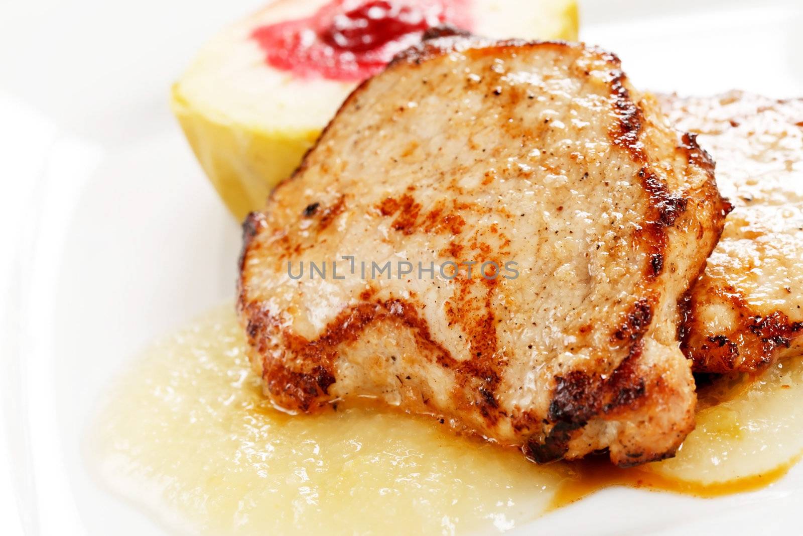 grilled pork with apple by shebeko