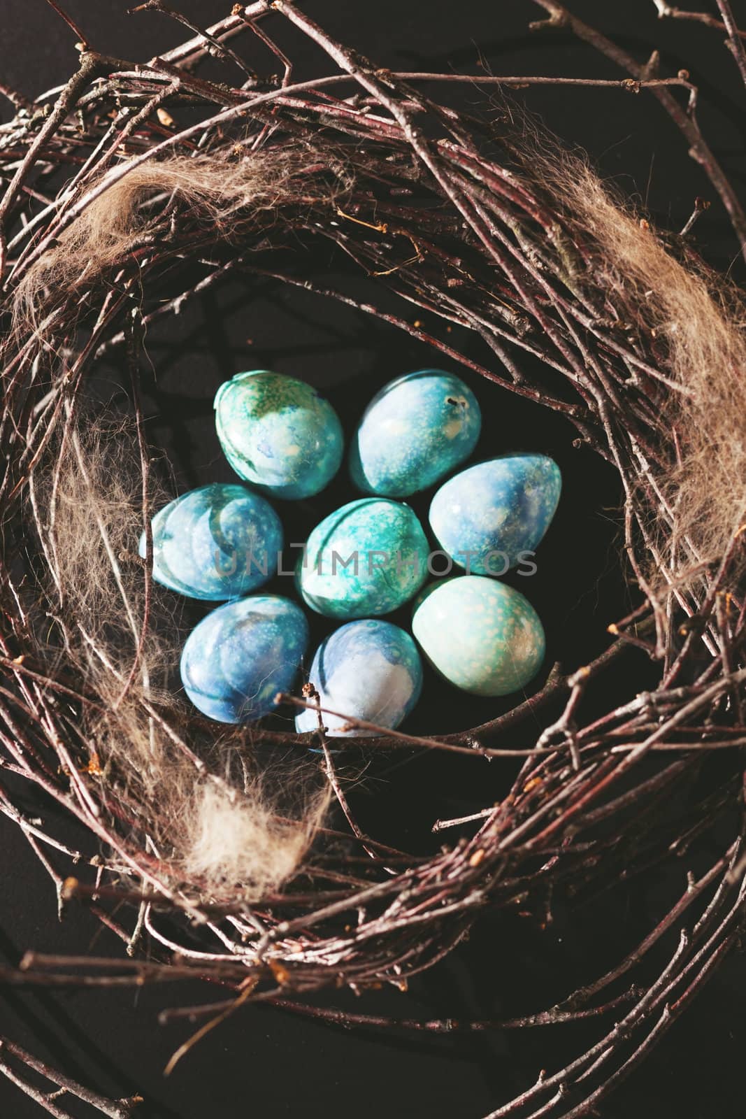 blue easter eggs by shebeko