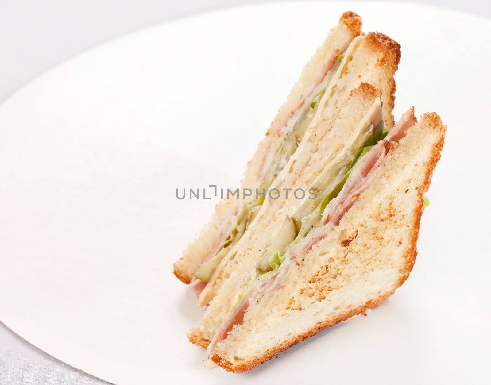 sandwich with ham and vegetables 