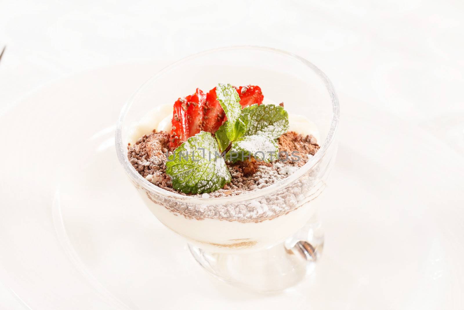 Tiramisu with strawberry