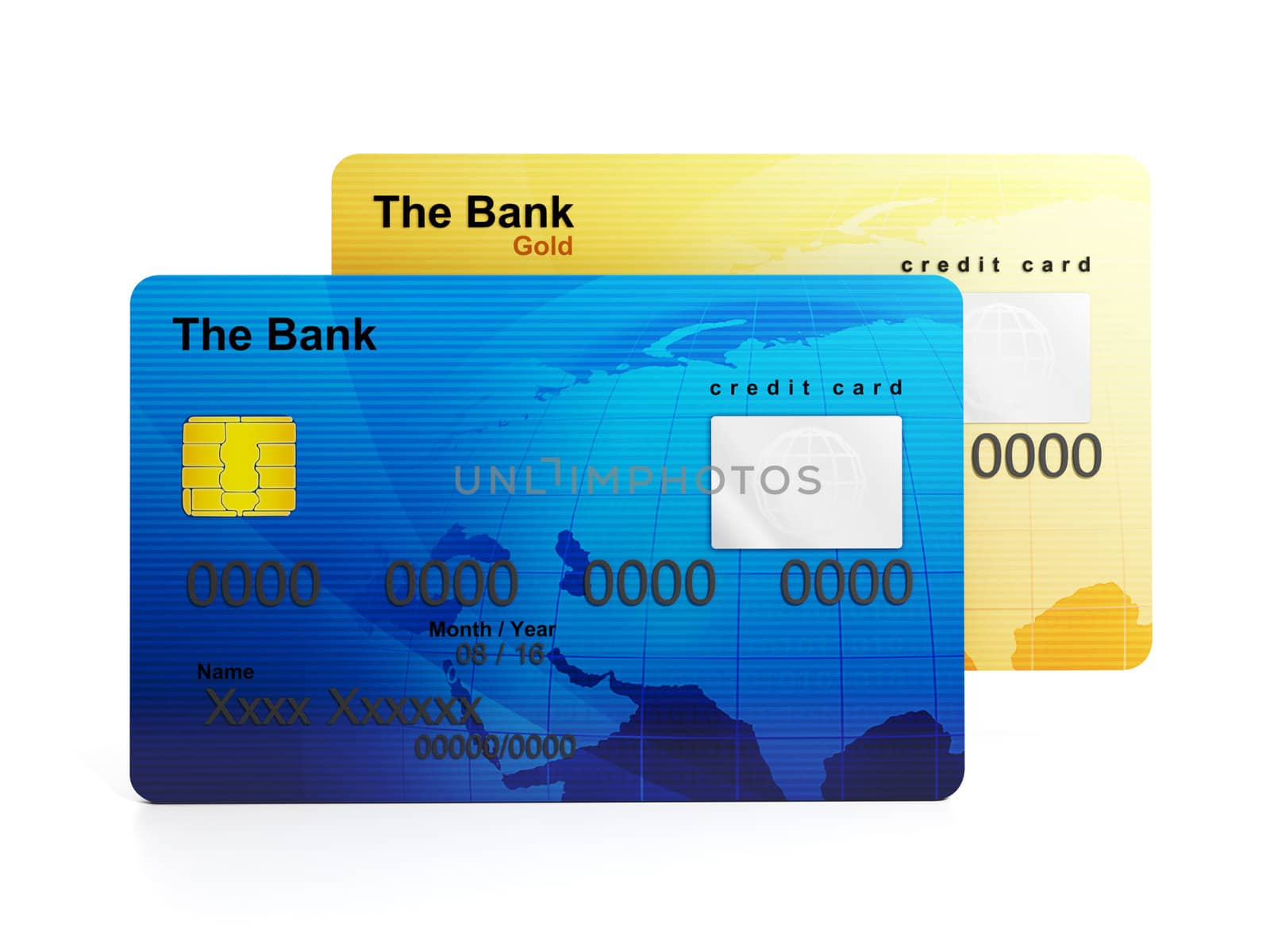 Group of credit cards on white background by kolobsek