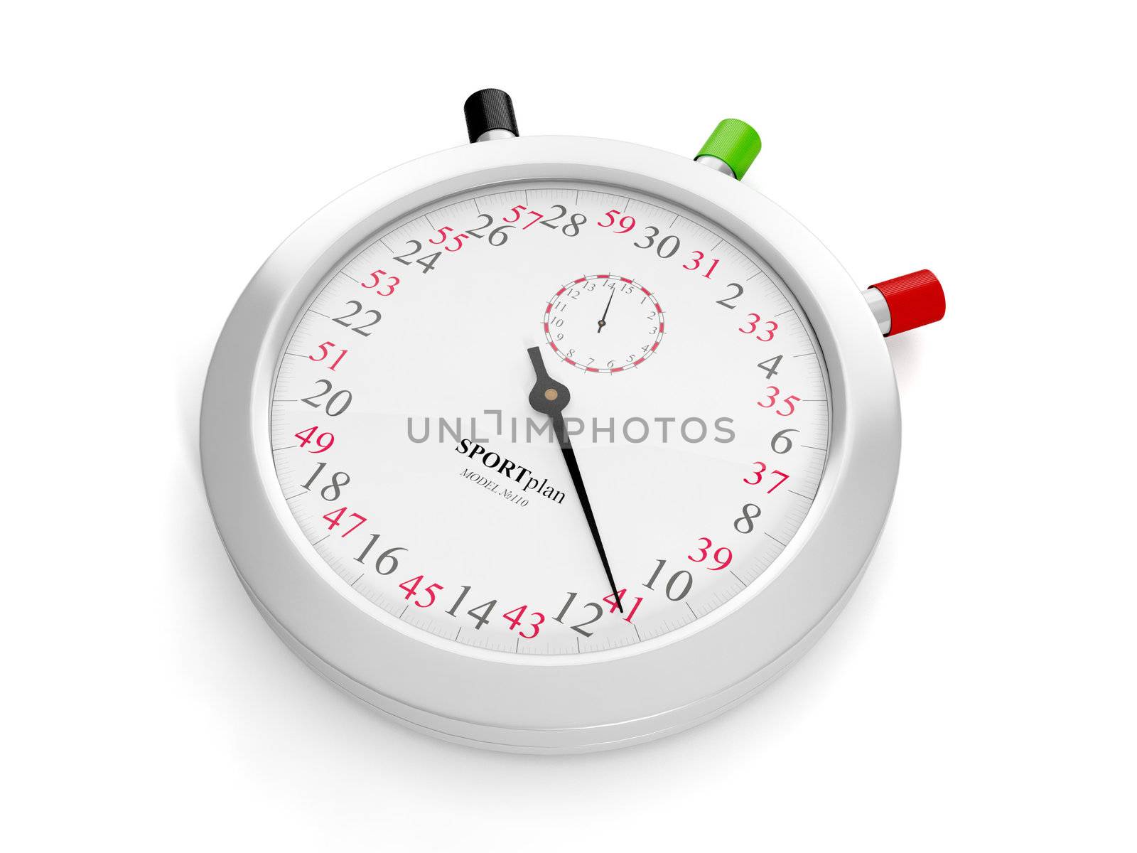 Stopwatch closeup on a white background