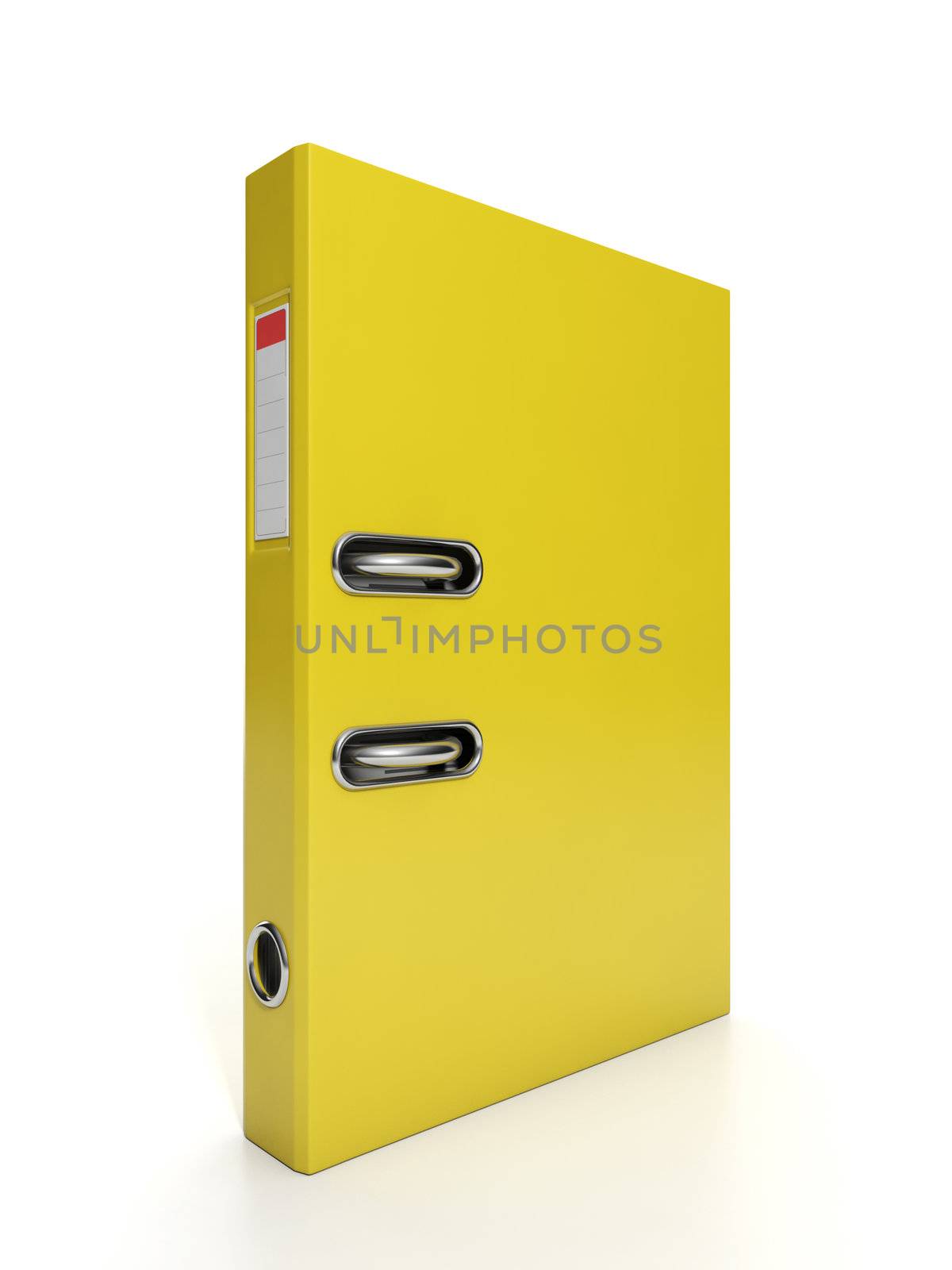 3d Illustration: Business objects. Yellow folder to a close-up by kolobsek