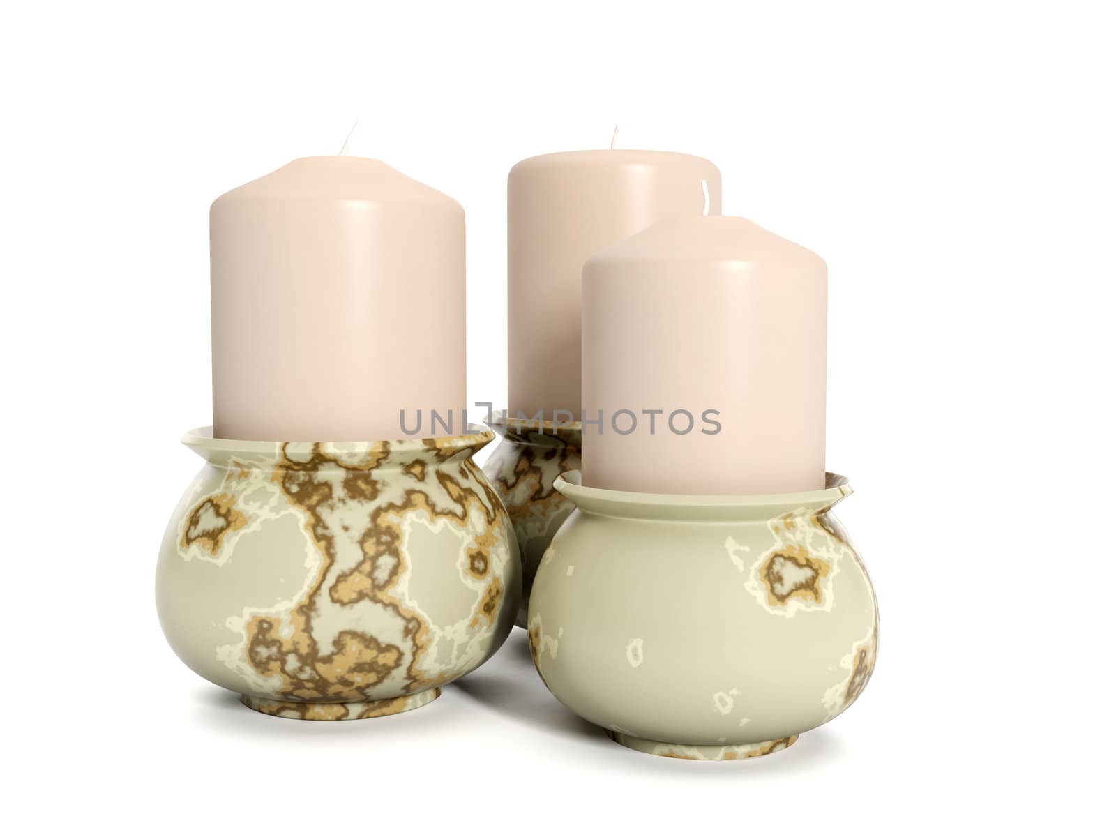 3d illustration: Holiday. Group candles