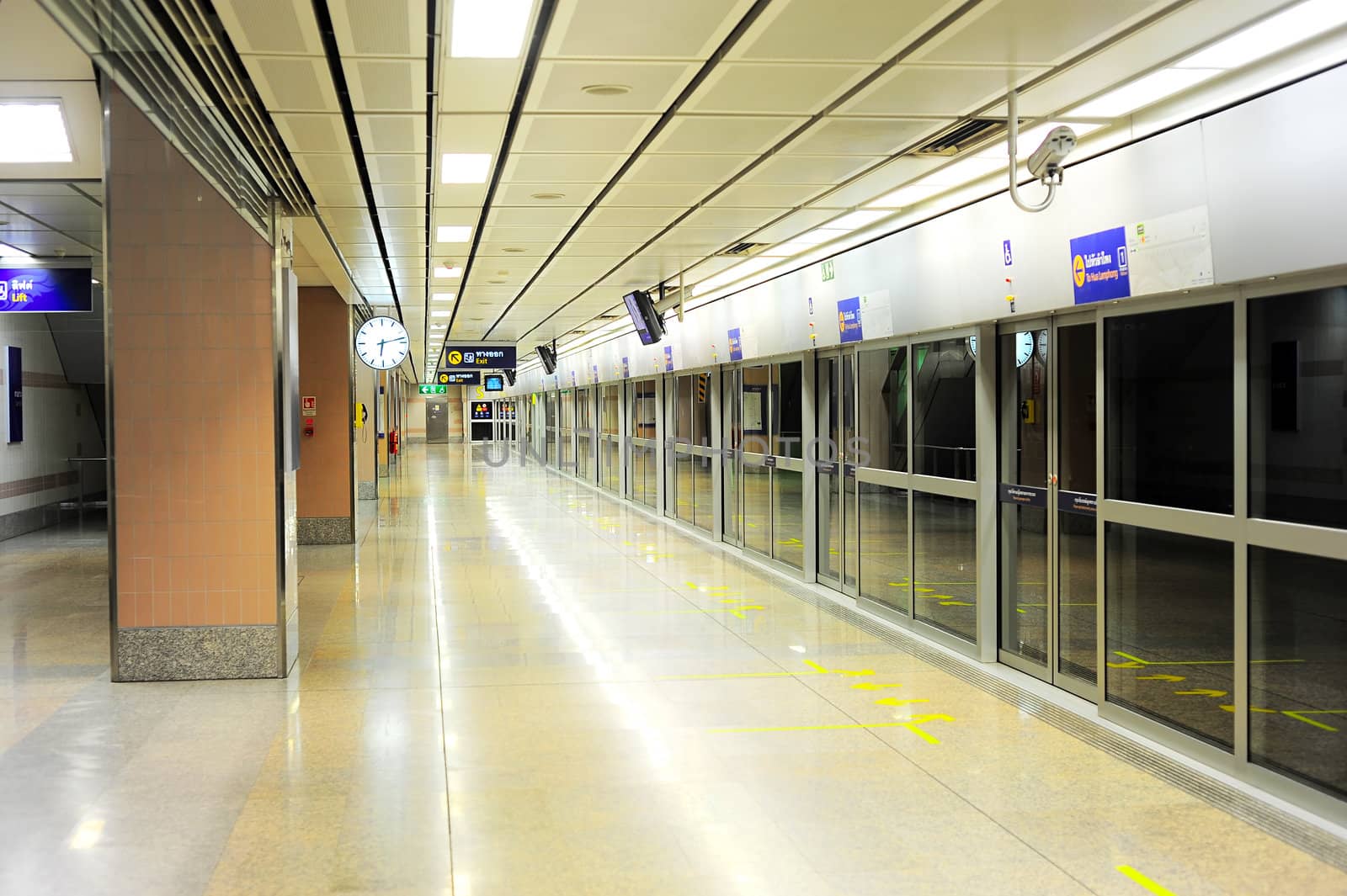 Empty metro station in Bangkok, Thailand