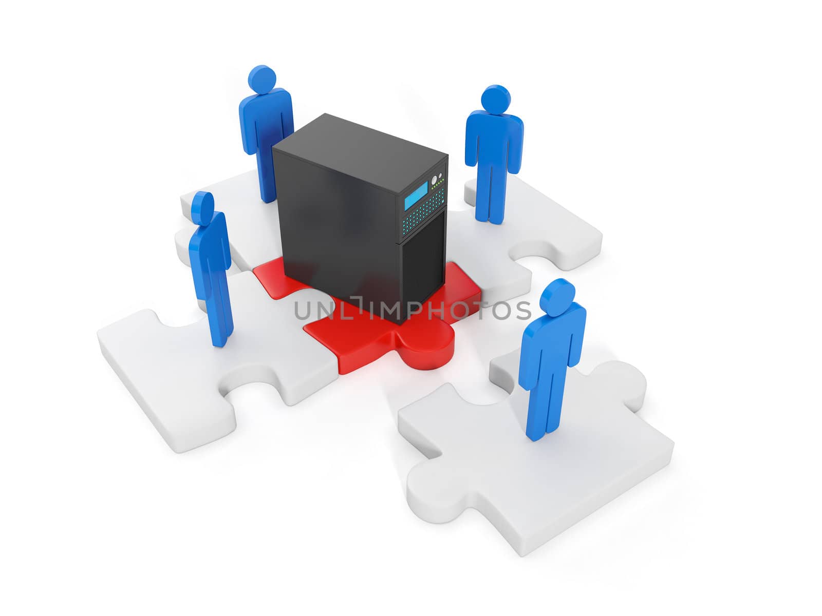 3d illustration of computer technologies. The concept of compound L
yudey the overall WLAN