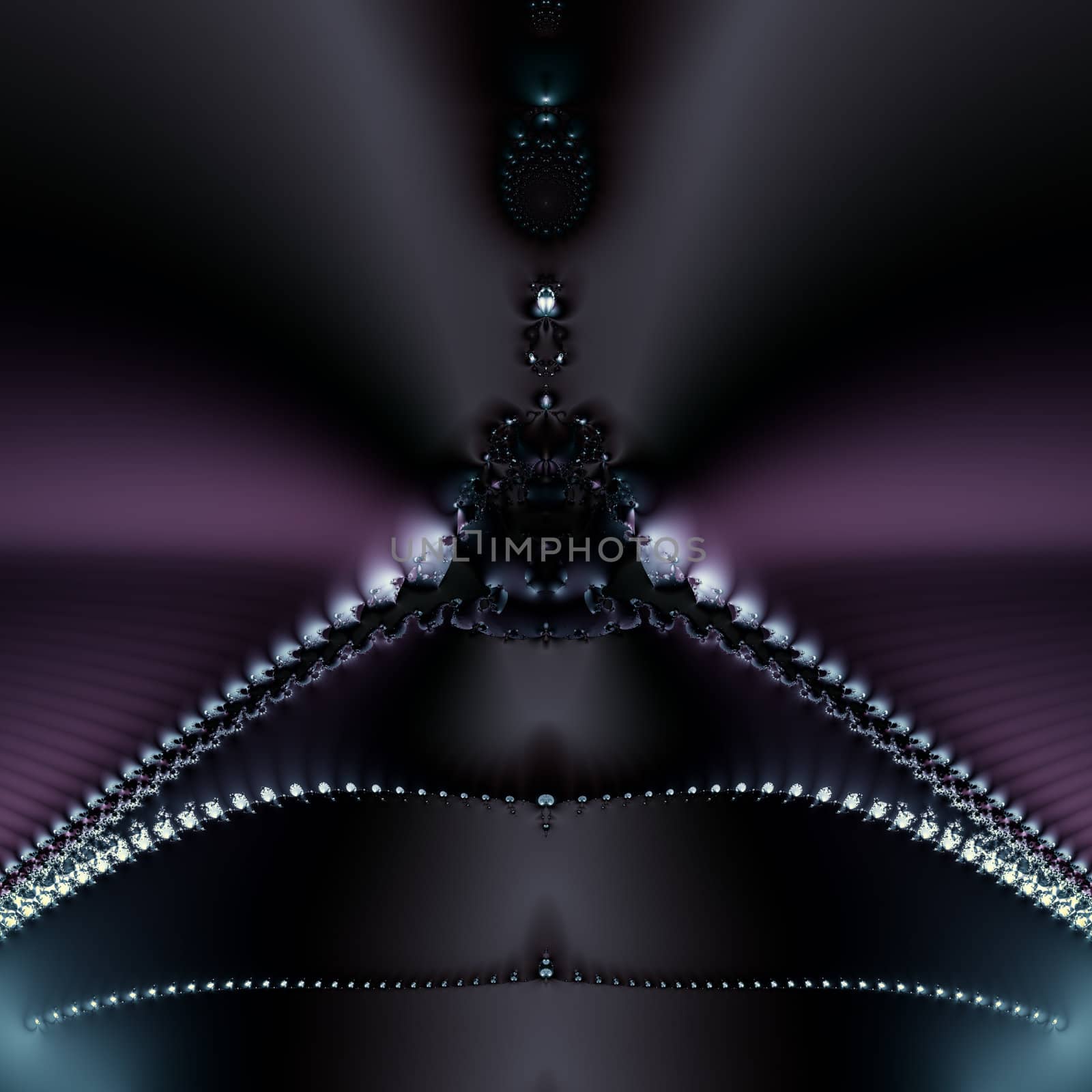 Elegant fractal design, abstract art, blue and purple polar lights