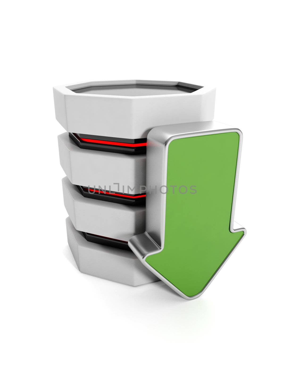 3d illustration: Saving the information on your hard disk. Hard  by kolobsek