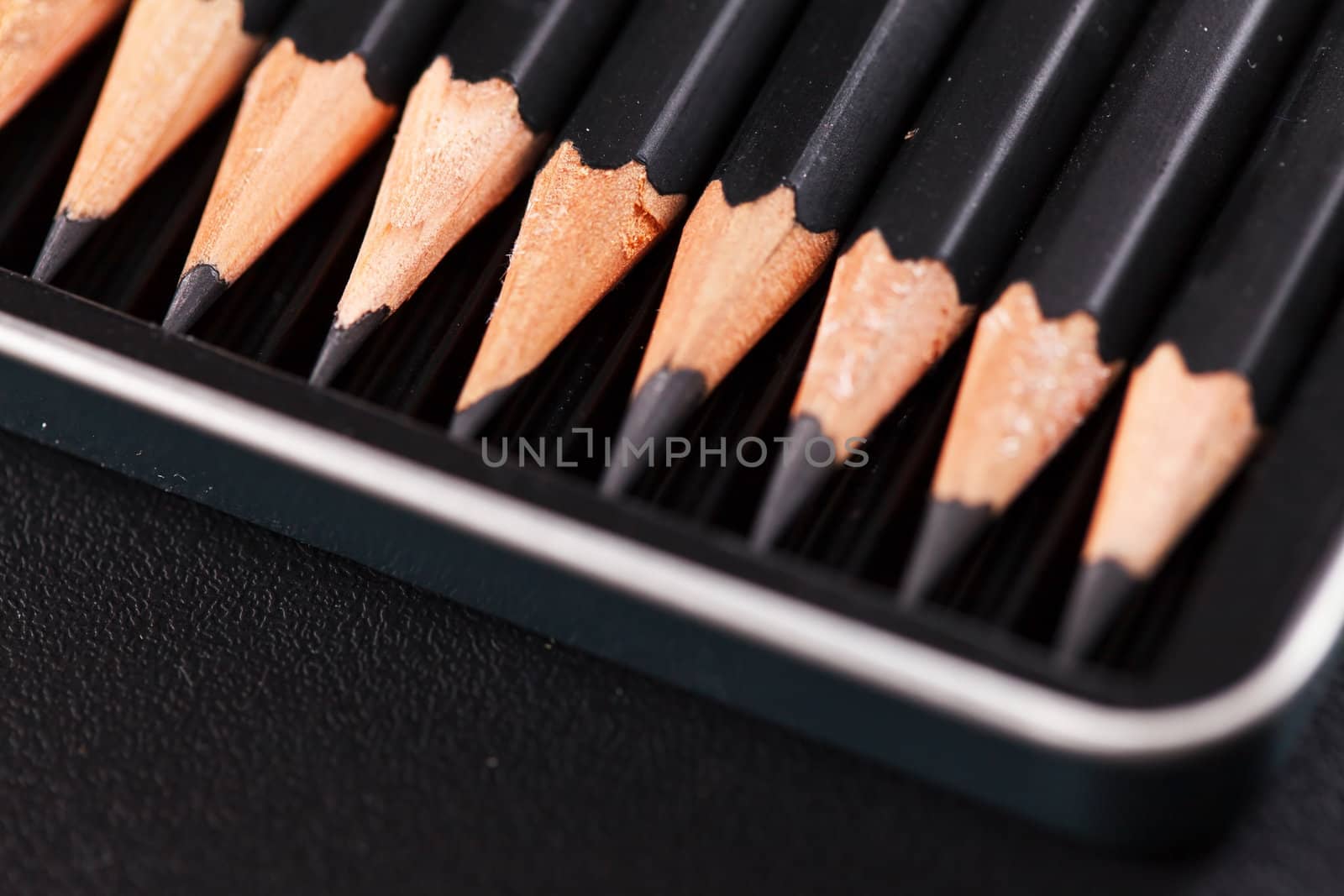 Set of black pencils