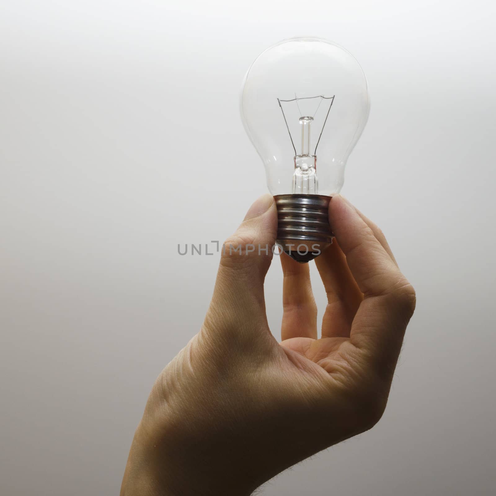Hand holding light bulb by nprause