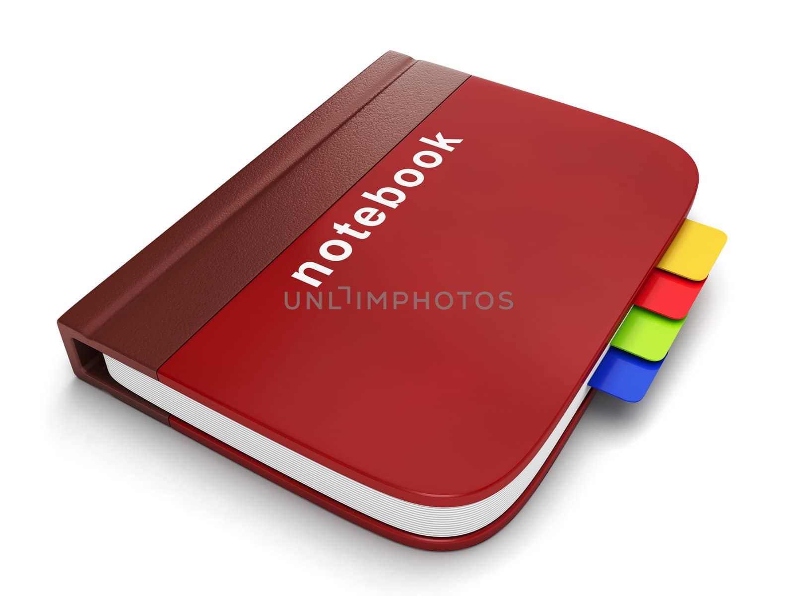 Graphic representation notepad close-up on white background by kolobsek